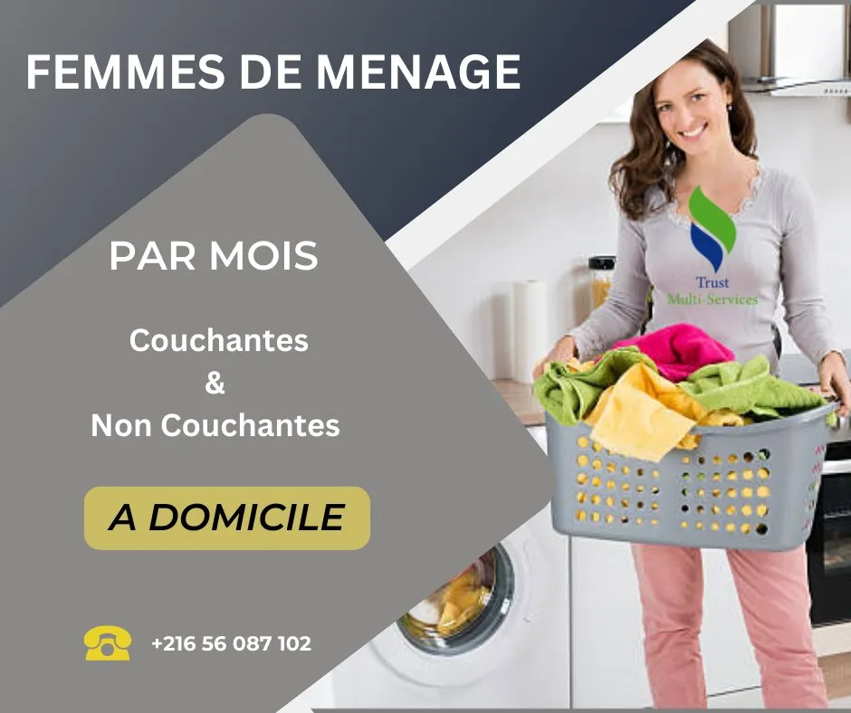 Femme de Ménage Fiable à Domicile – Par Mois