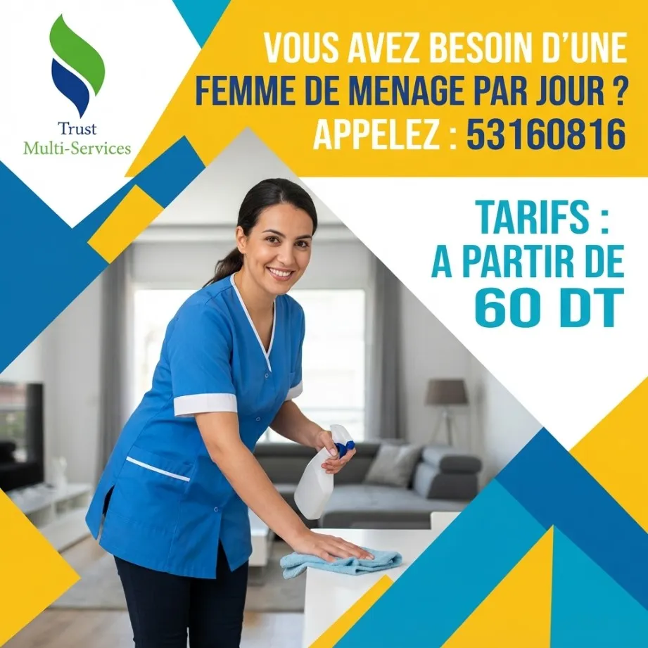 femme de menage par jour a jardins l manzeh