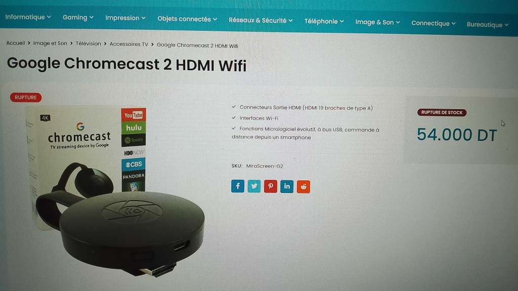 Google Chromecast HDMI WIFI 