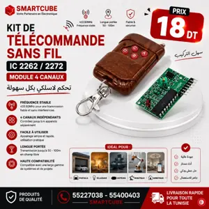 Kit Télécommande Sans Fil IC2262 / 2272 - 4 Canaux 