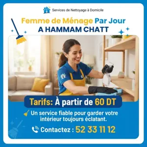 Femmes de ménage disponibles par jour dès 60 DT !