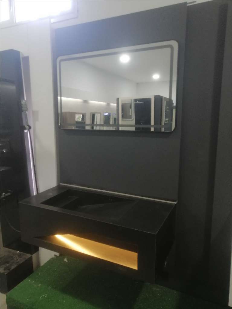 Vasque/robinet/meuble/portes int.ext/miroir Led/cabine et colonne de douche/cuvette/évier.... ext