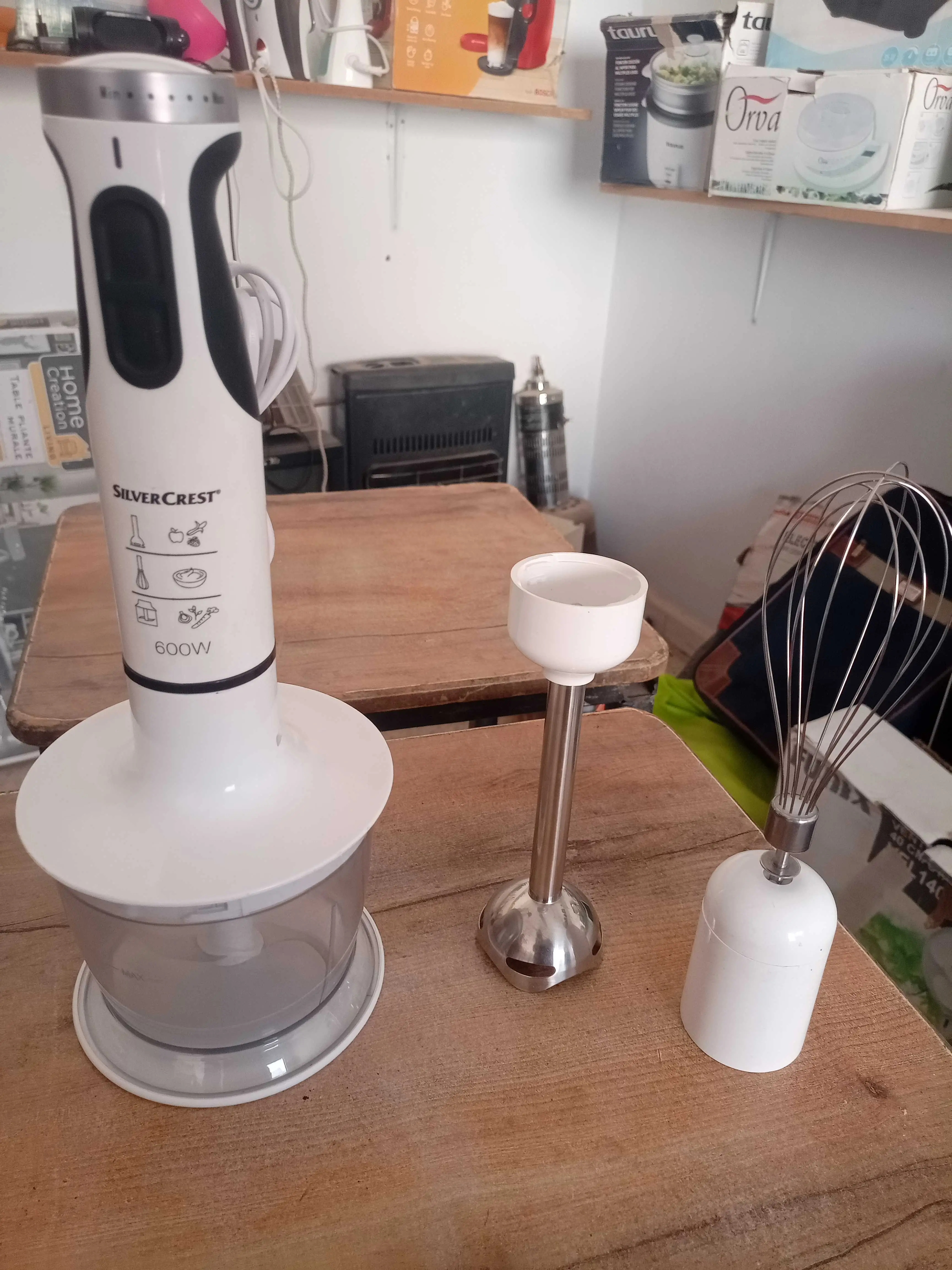 3 en 1 mixeur plongeant inox 600w marque silver Crest 