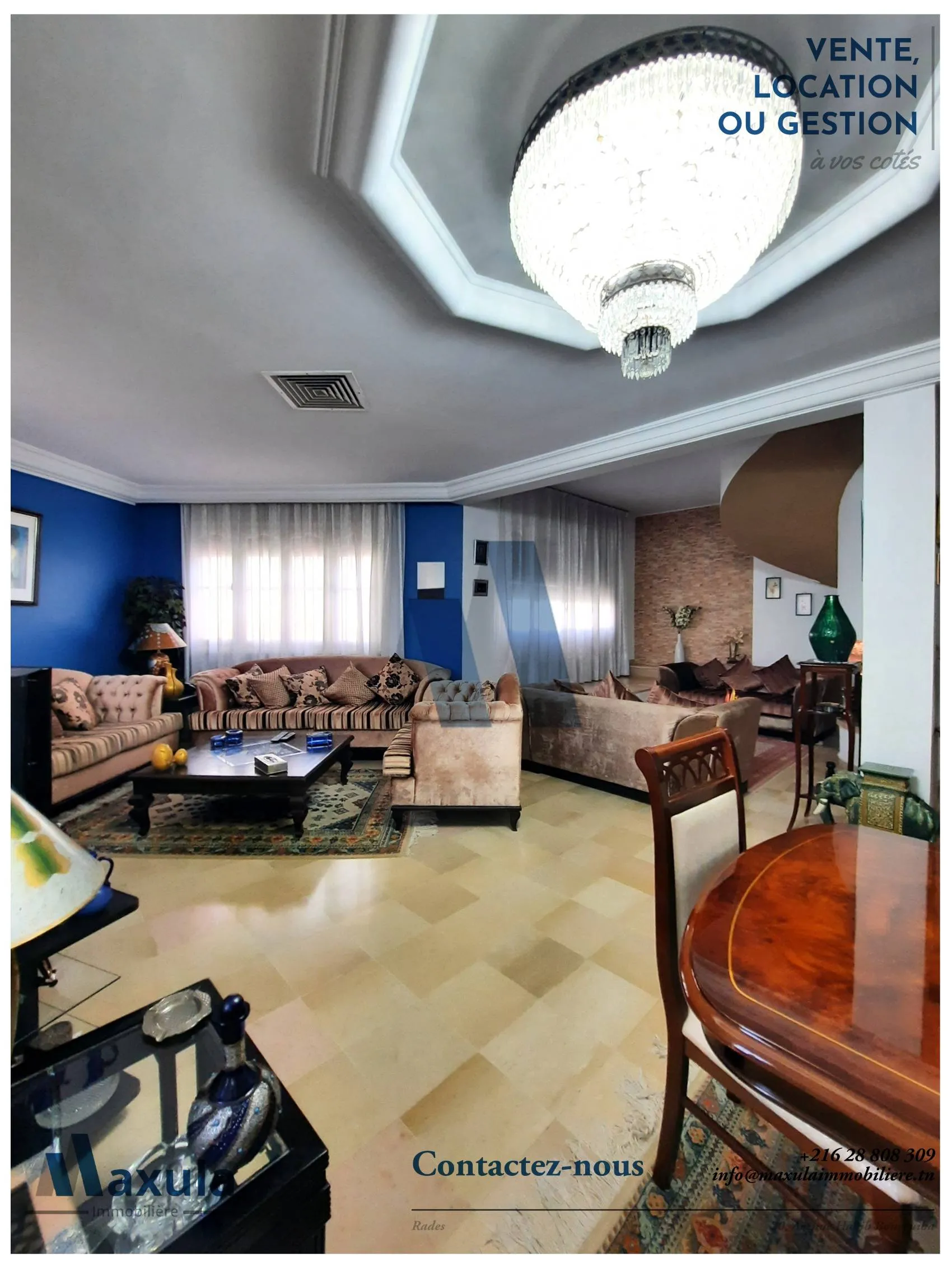 À VENDRE EXCEPTIONNELLE VILLA SUR LES HAUTEUR DE RADES MONGIL