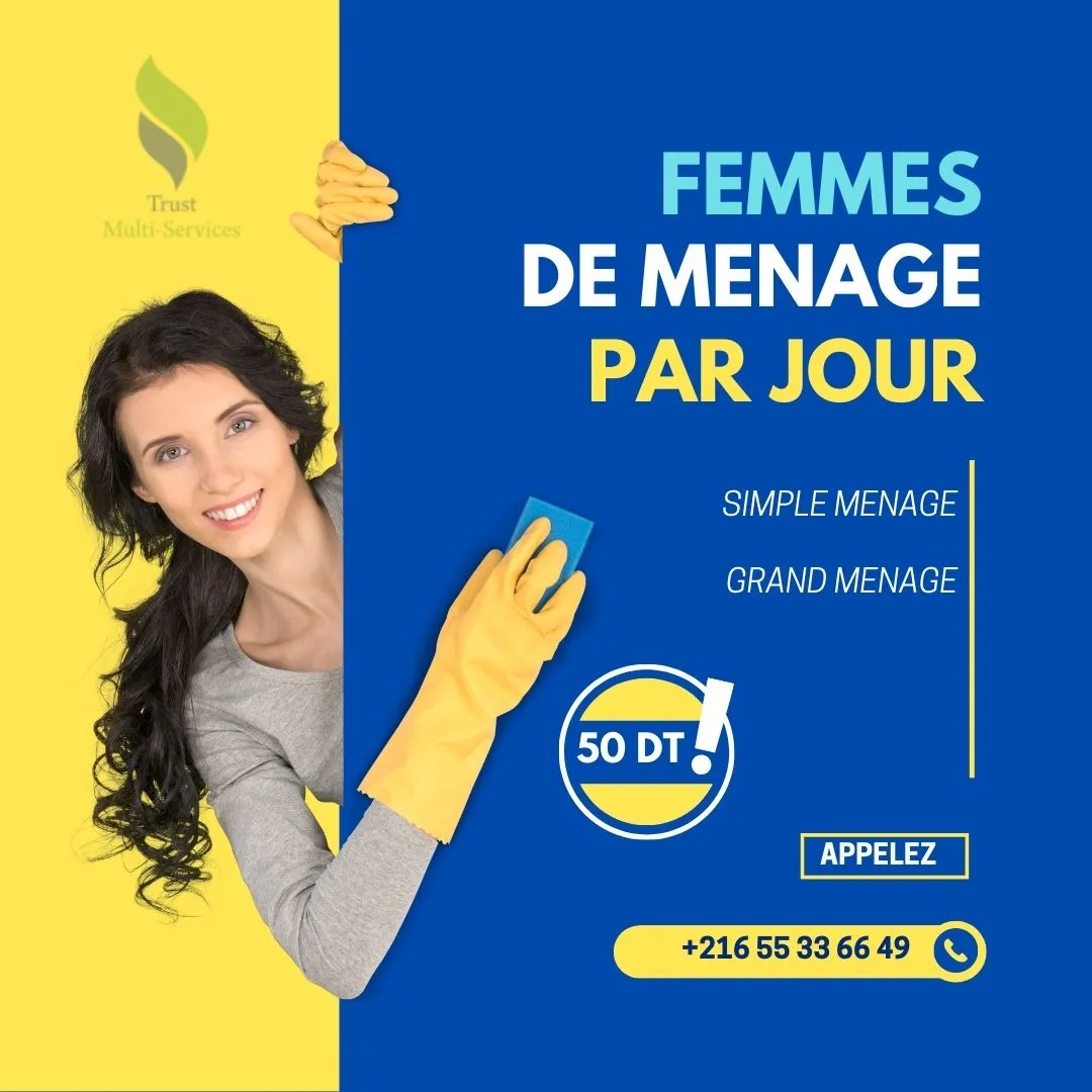 femme de ménage par jour a tunis 