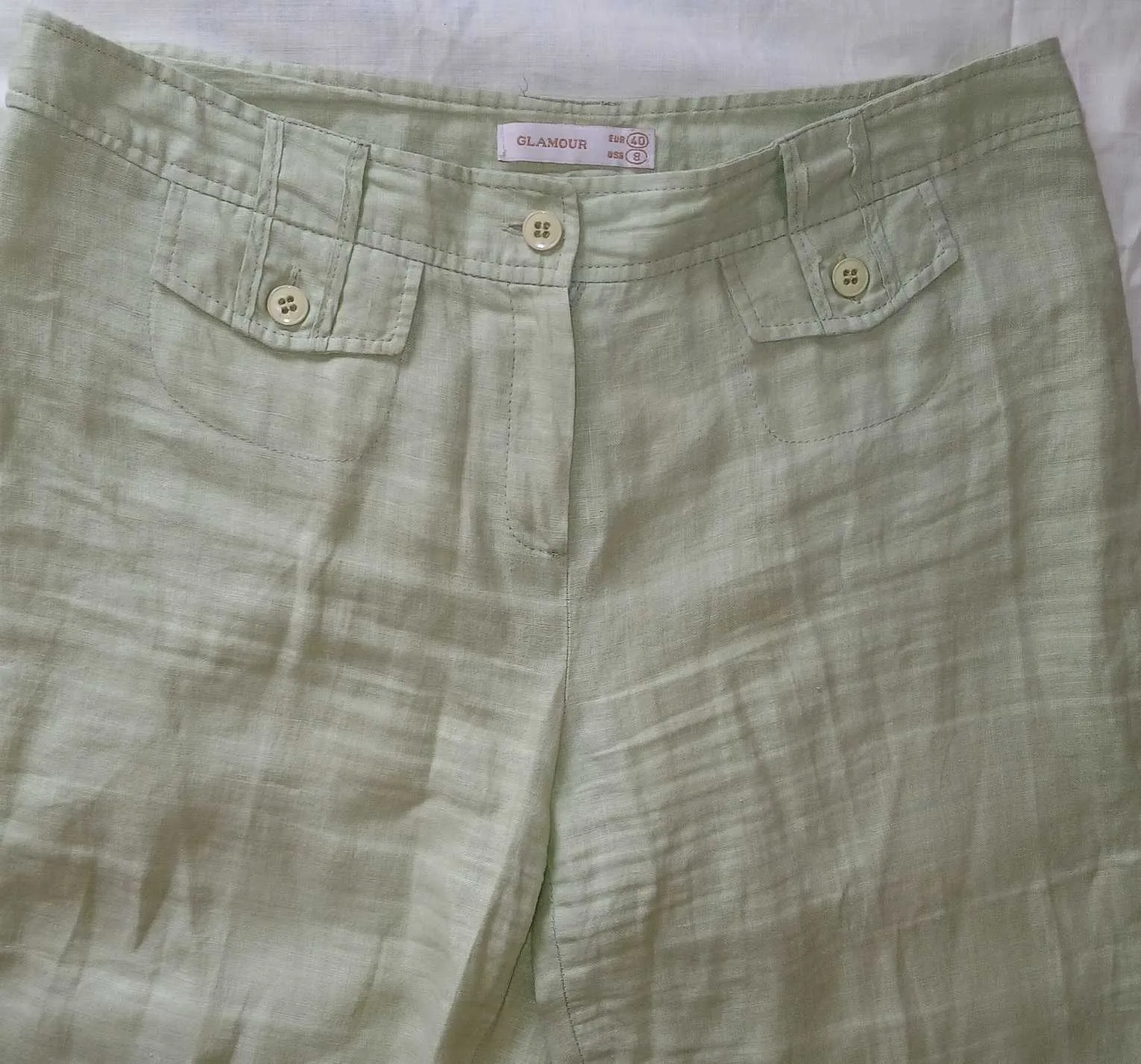 Pantalon en lin vert pistache
