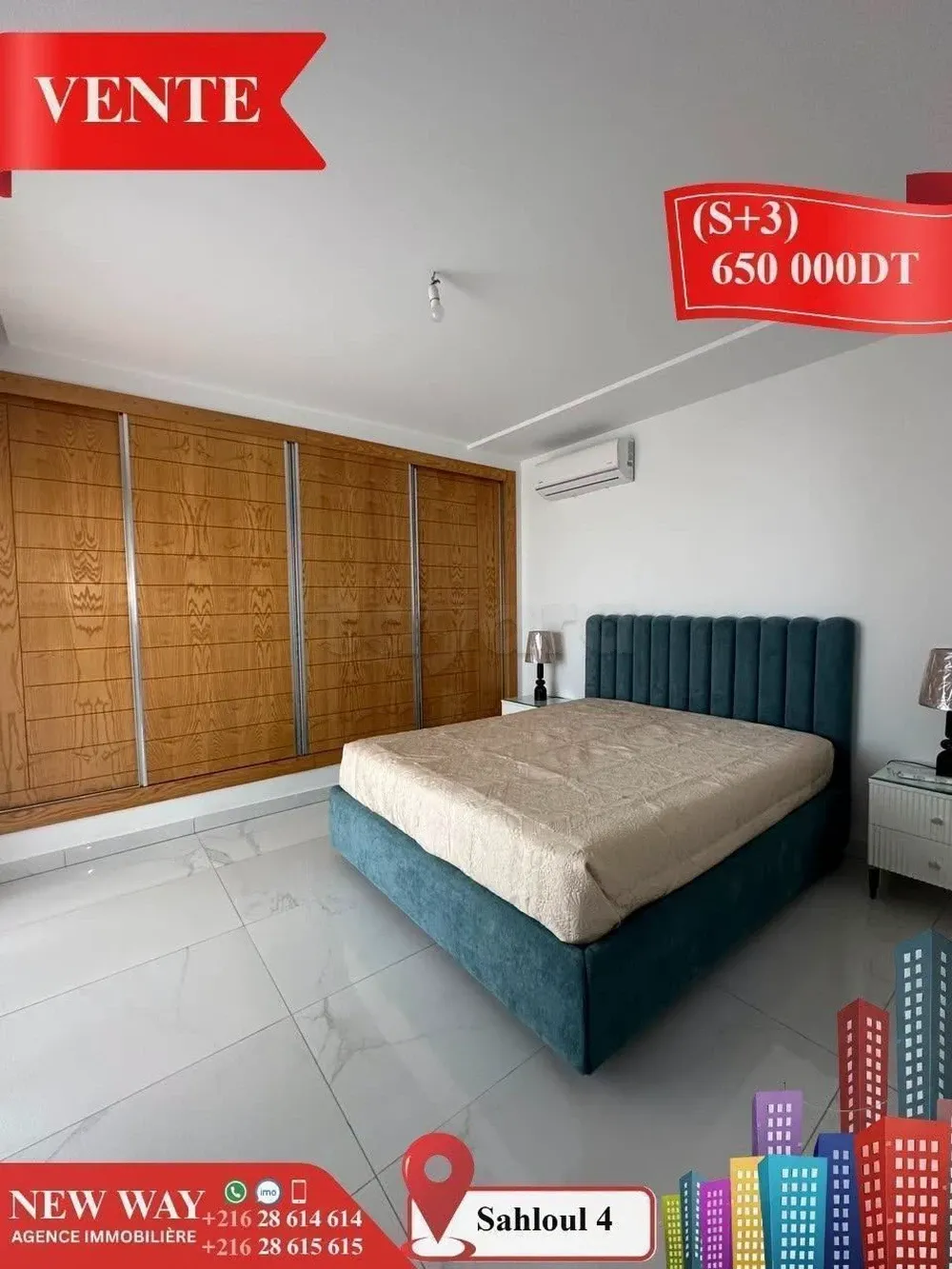 Appartement (s+3) à Sahloul 4 avec place de parking .