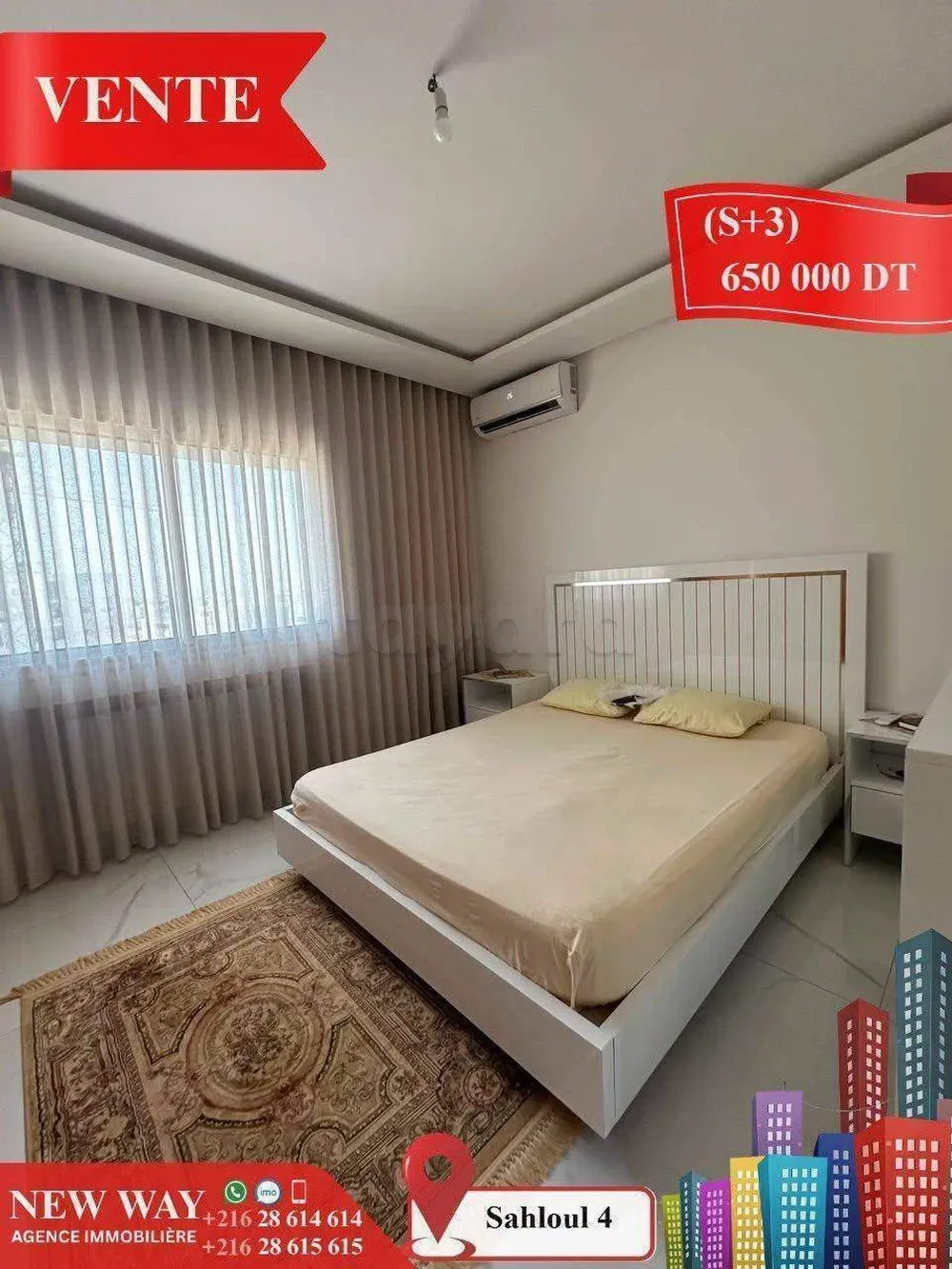 Appartement (s+3) à Sahloul 4 avec place de parking .