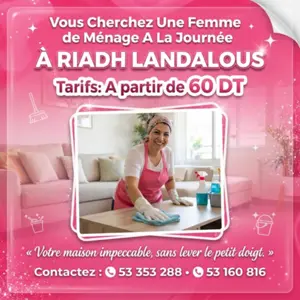 femme de menage par jour riad el andalos