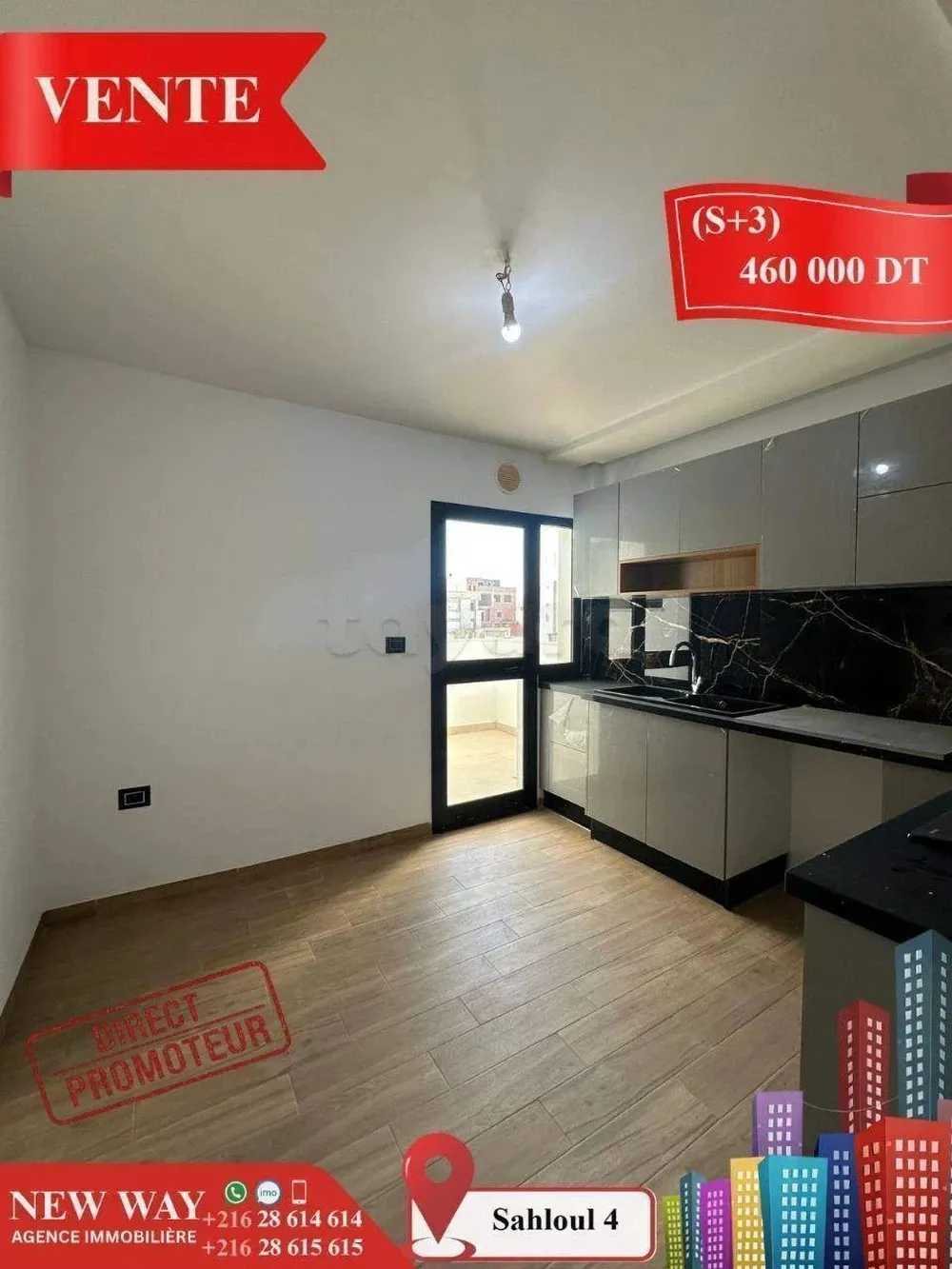 (S+3) Directe Promoteur à Sahloul 4 avec Place de Parking
