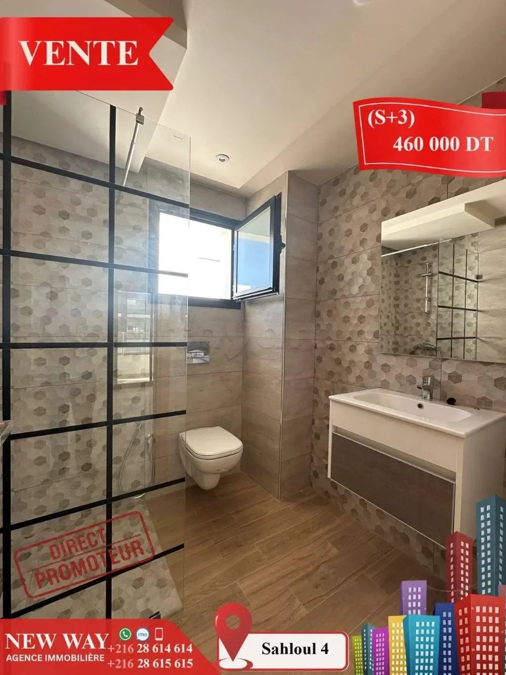 (S+3) Directe Promoteur à Sahloul 4 avec Place de Parking