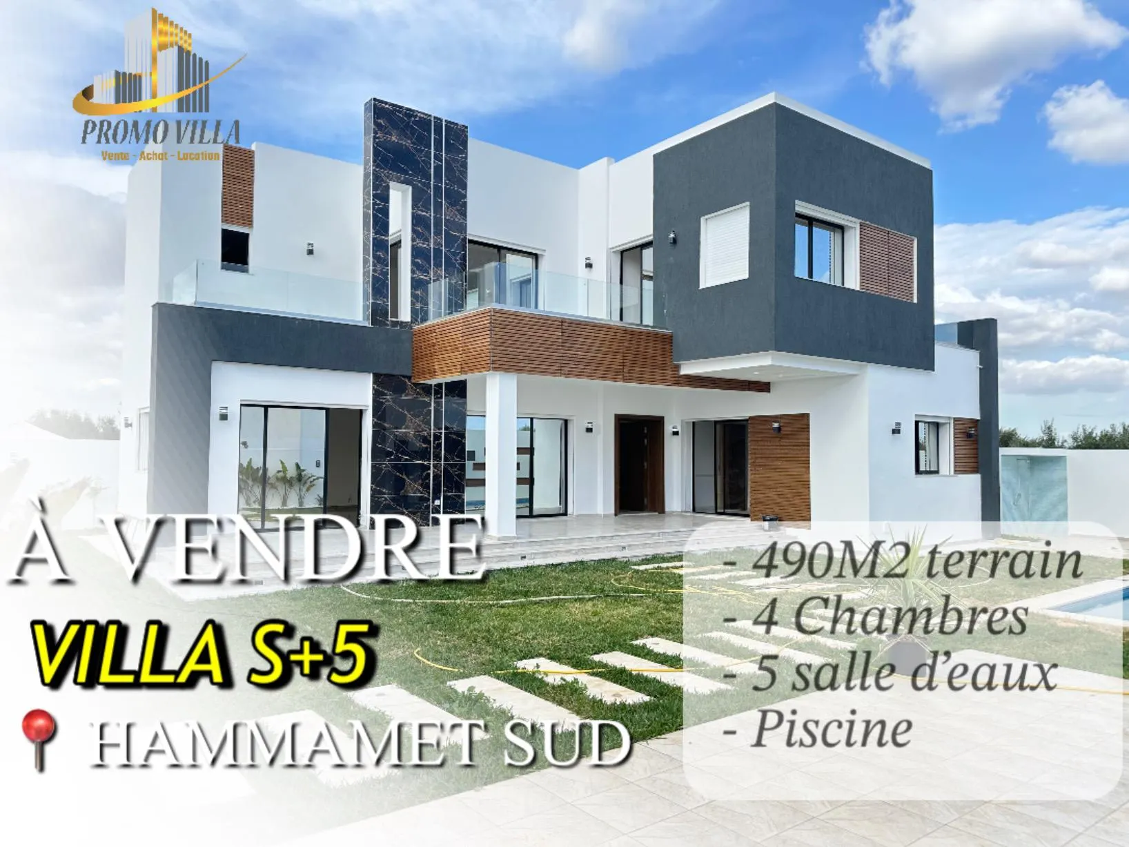 villa de haut standing jamais habituée à 500m de Marina Hammamet