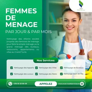 femme de ménage par jour a tunis 