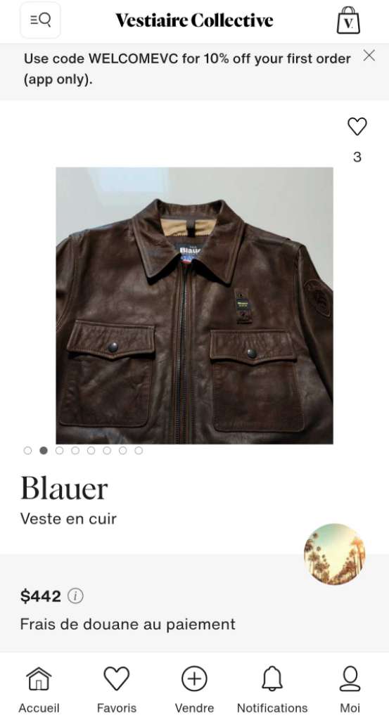 Veste Blauer cuir 