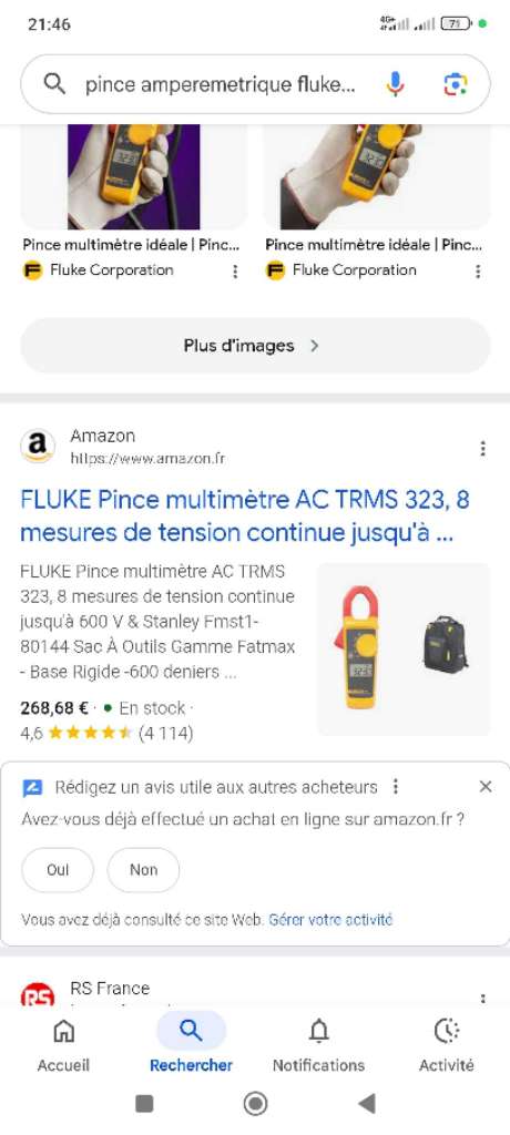 Fluke pince amp