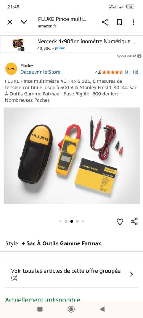 Fluke pince amp