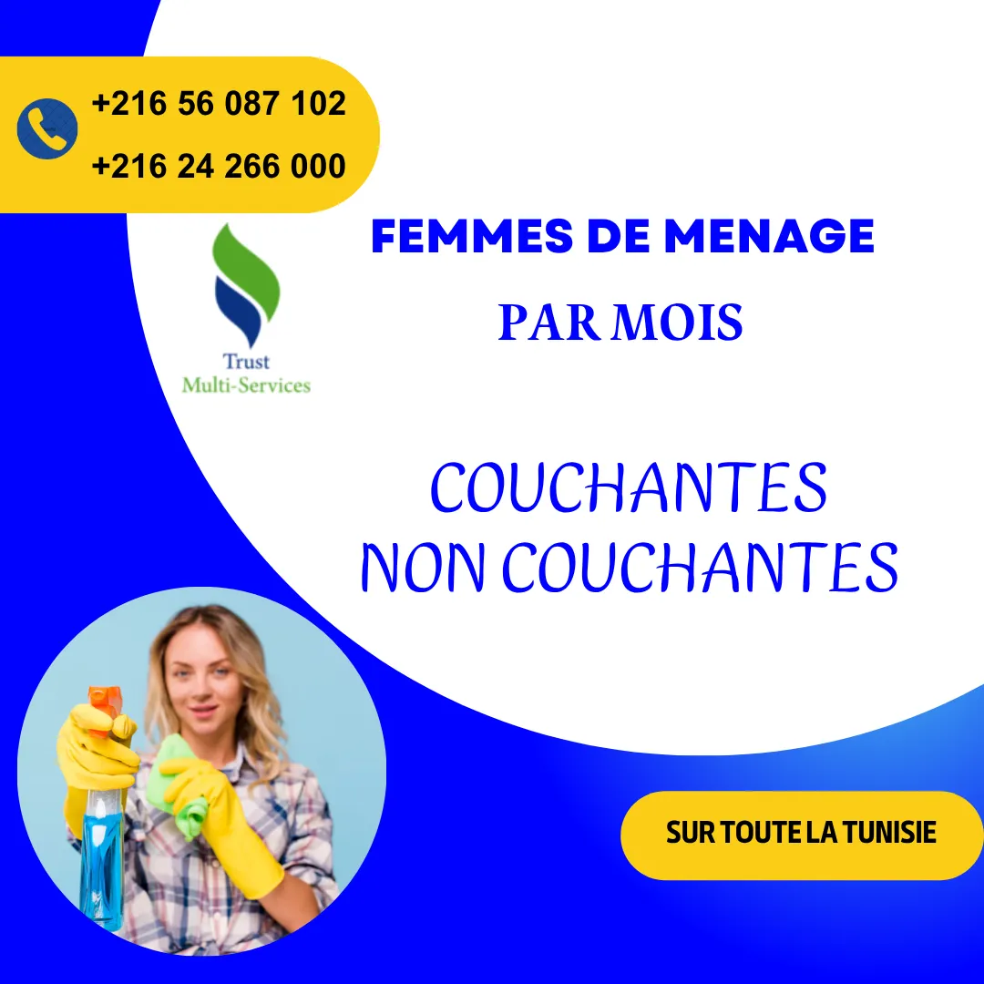 Vous cherchez une femme de ménage par Mois?