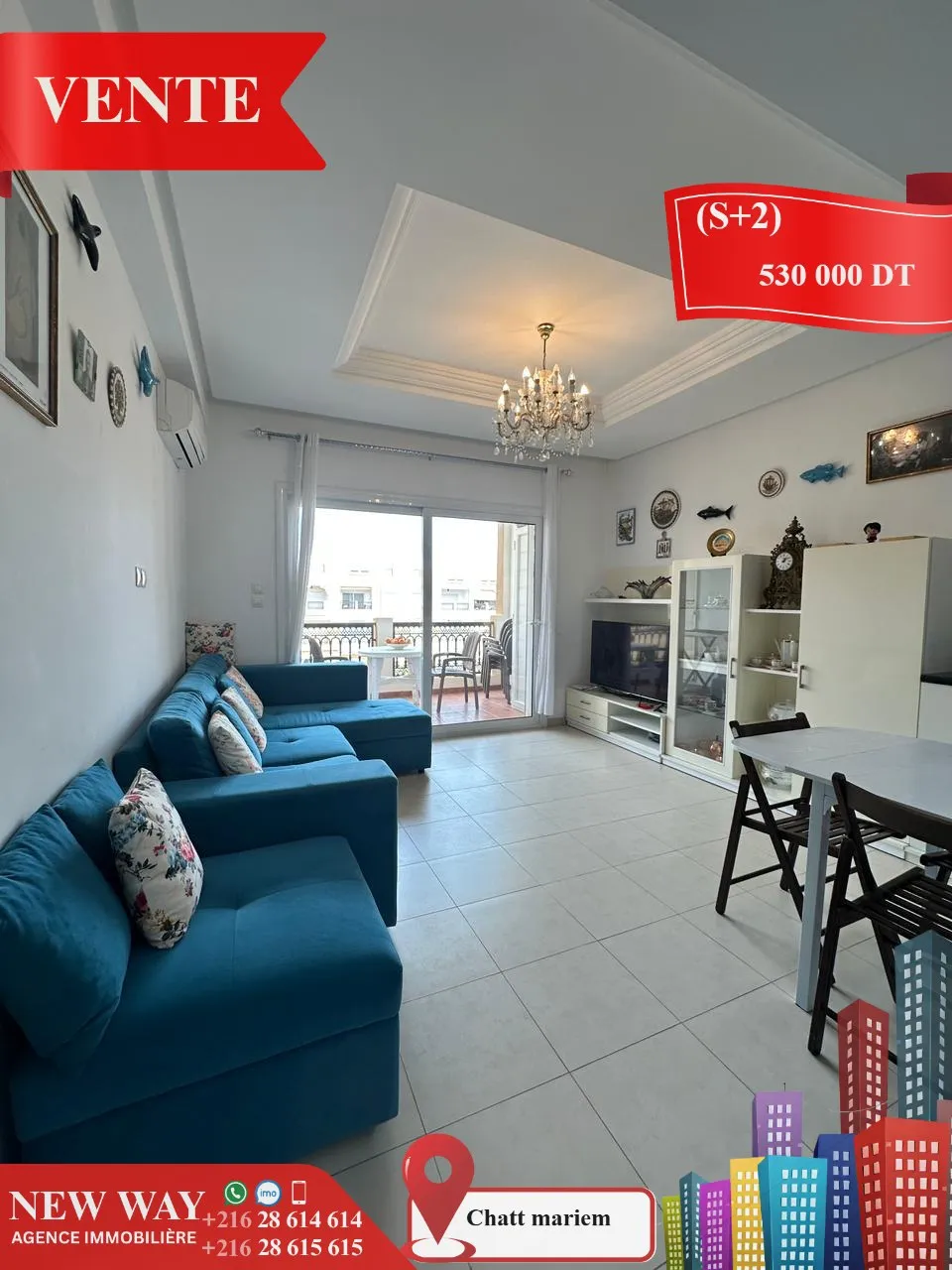 (S+2) à Chatt Mariem Pied dans l'eau