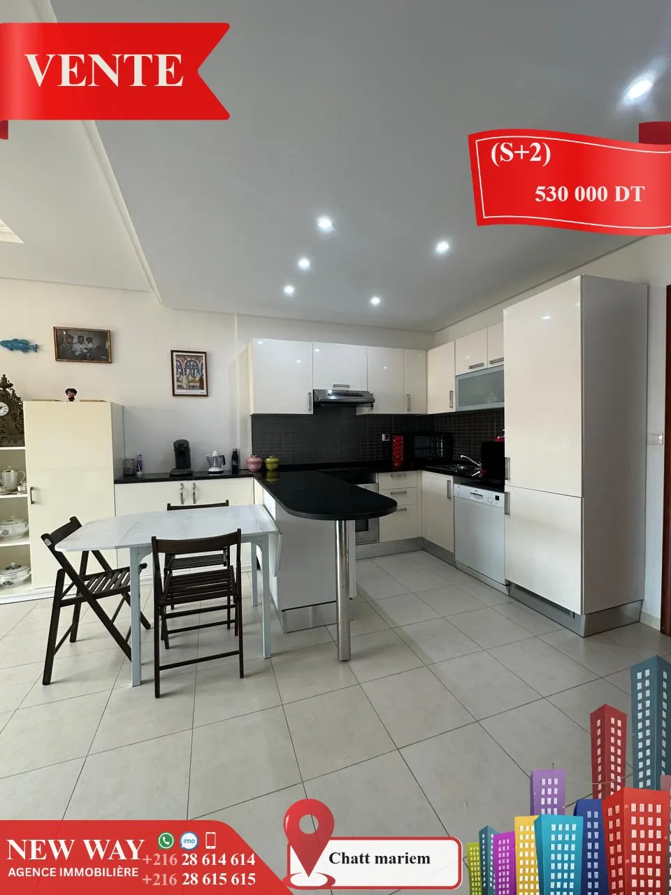 (S+2) à Chatt Mariem Pied dans l'eau