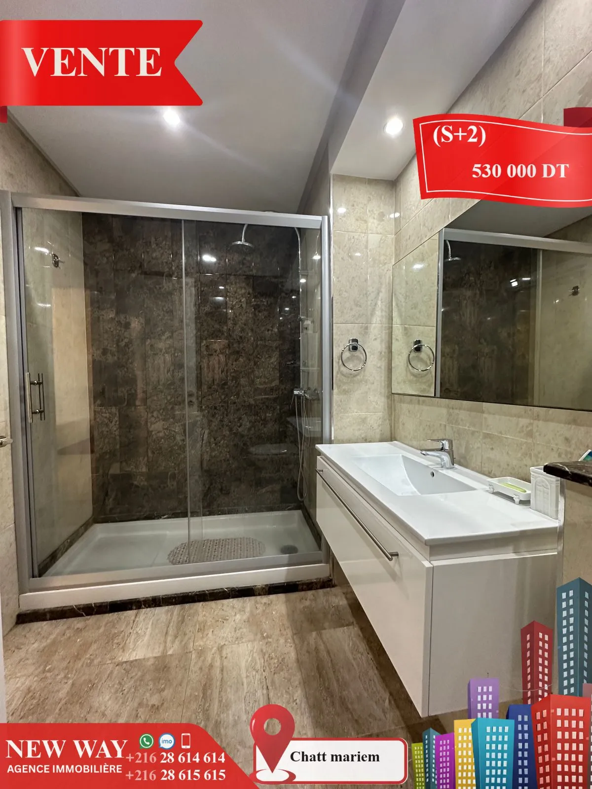 (S+2) à Chatt Mariem Pied dans l'eau