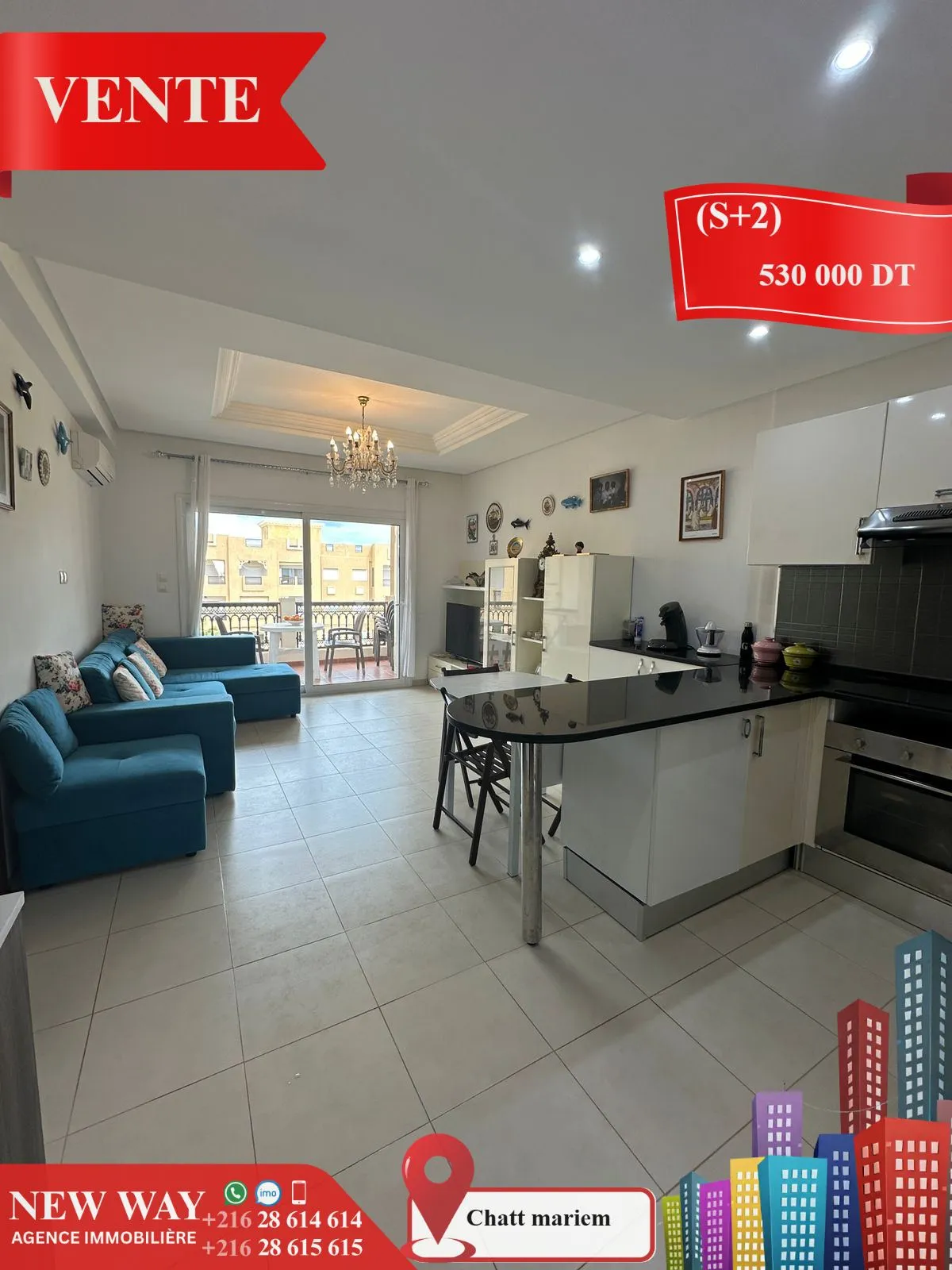 (S+2) à Chatt Mariem Pied dans l'eau