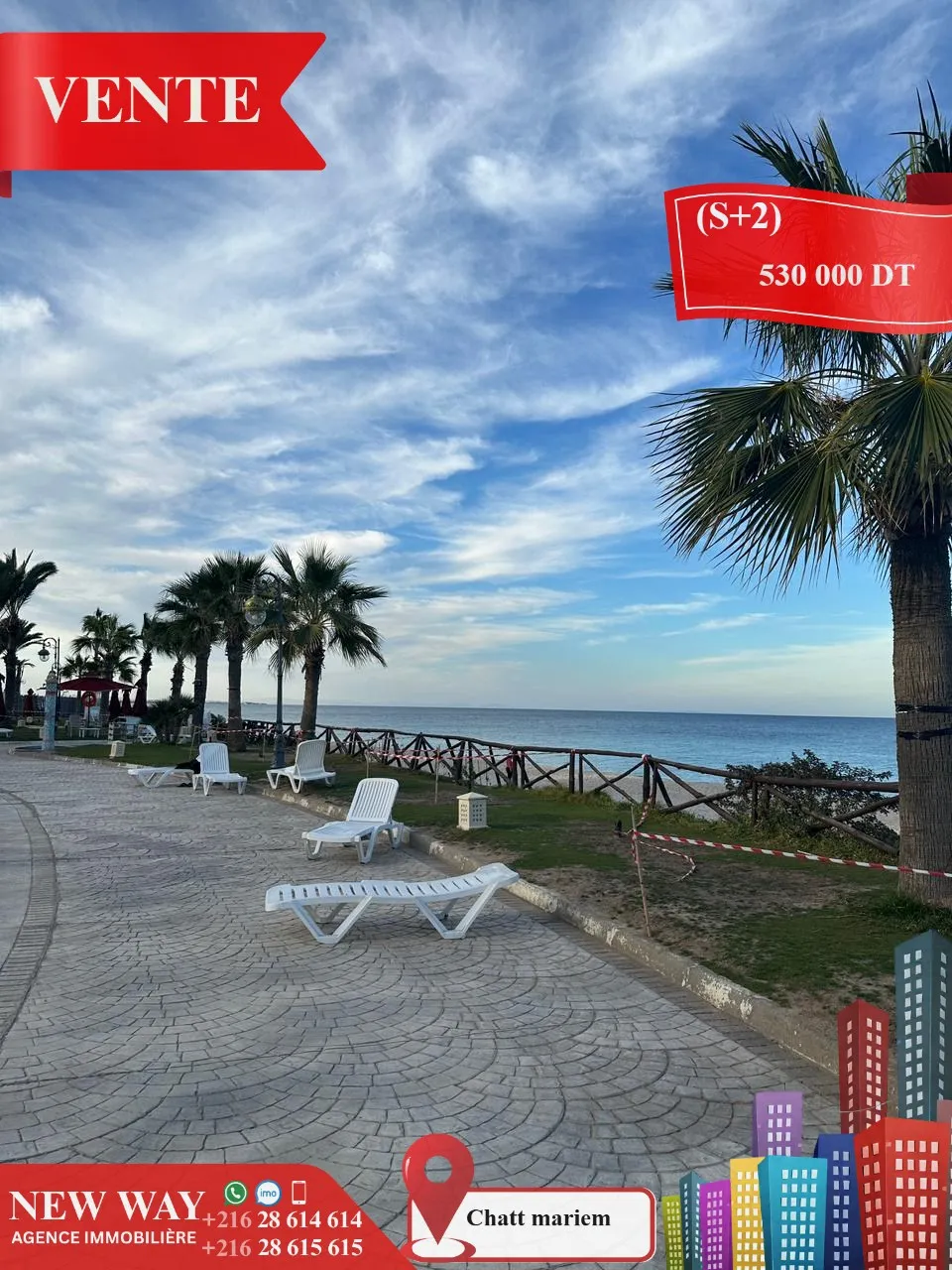 (S+2) à Chatt Mariem Pied dans l'eau