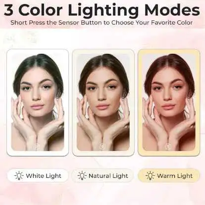 Miroir de maquillage de voyage rechargeable