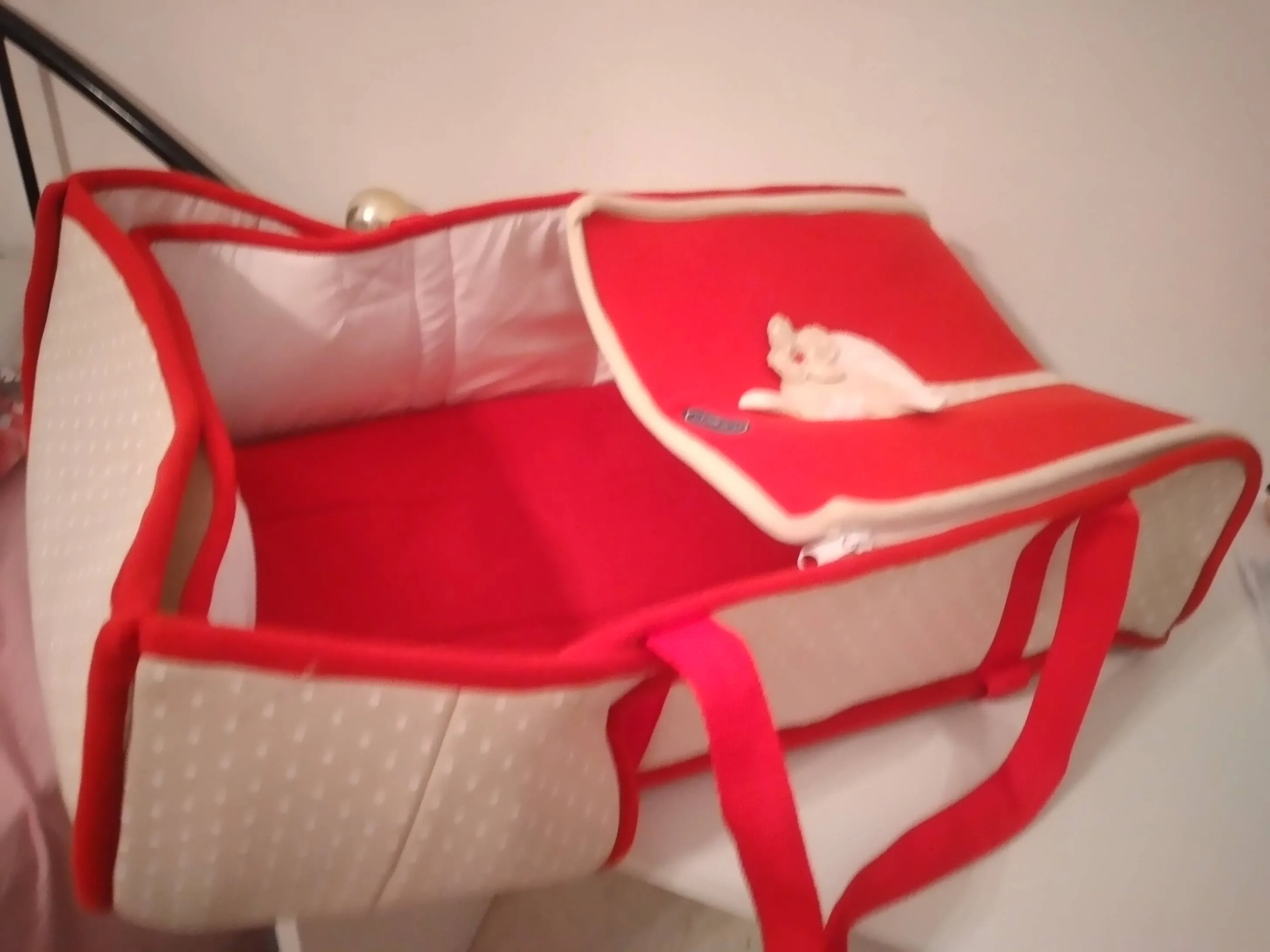 Landau bébé rouge blanc