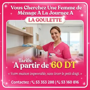 femme de menage par jour a la goulette