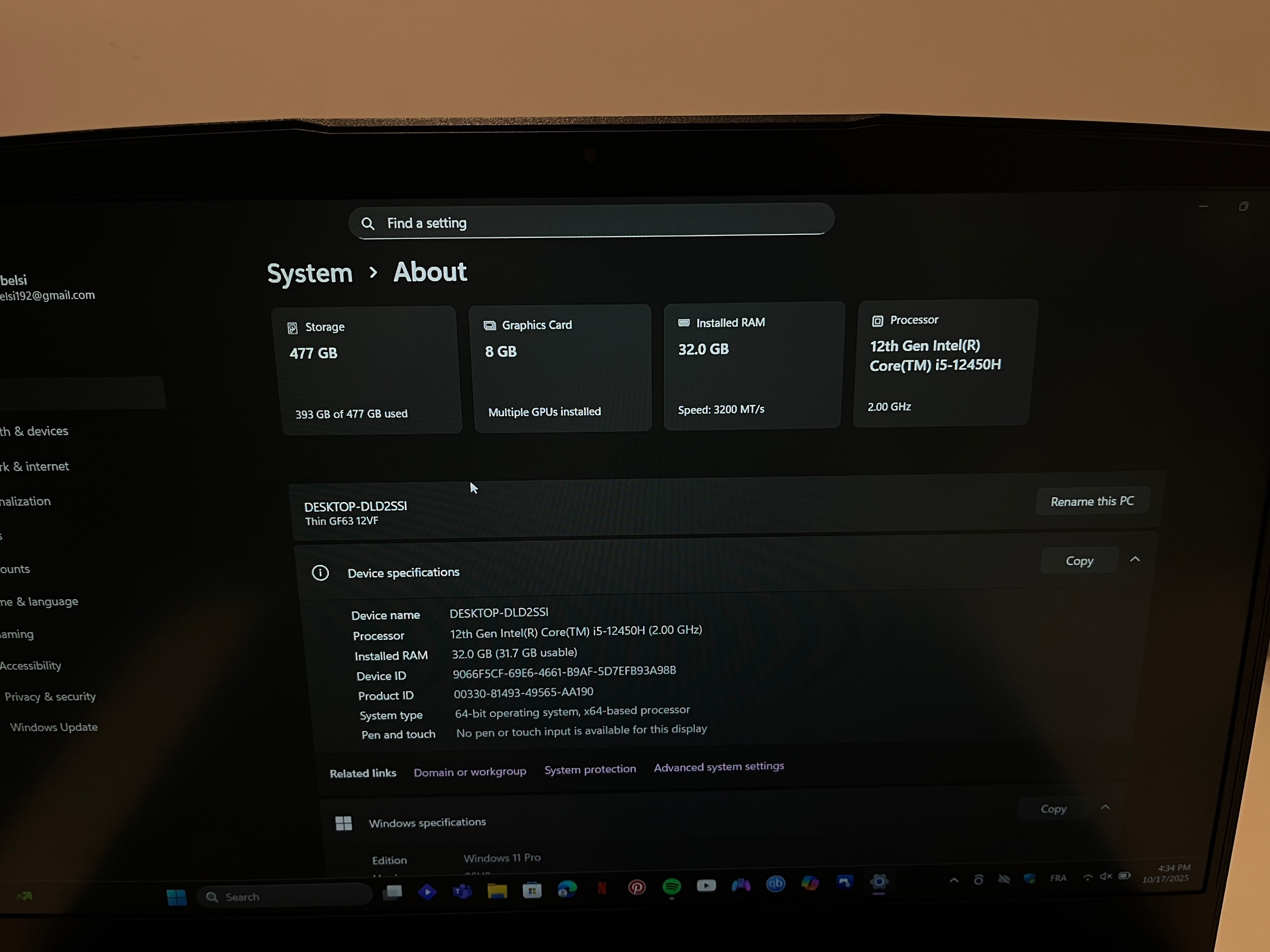 Msi laptop GF63