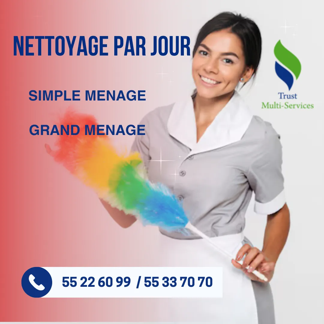FEMME DE MENAGE PAR JOUR A LA MARSA