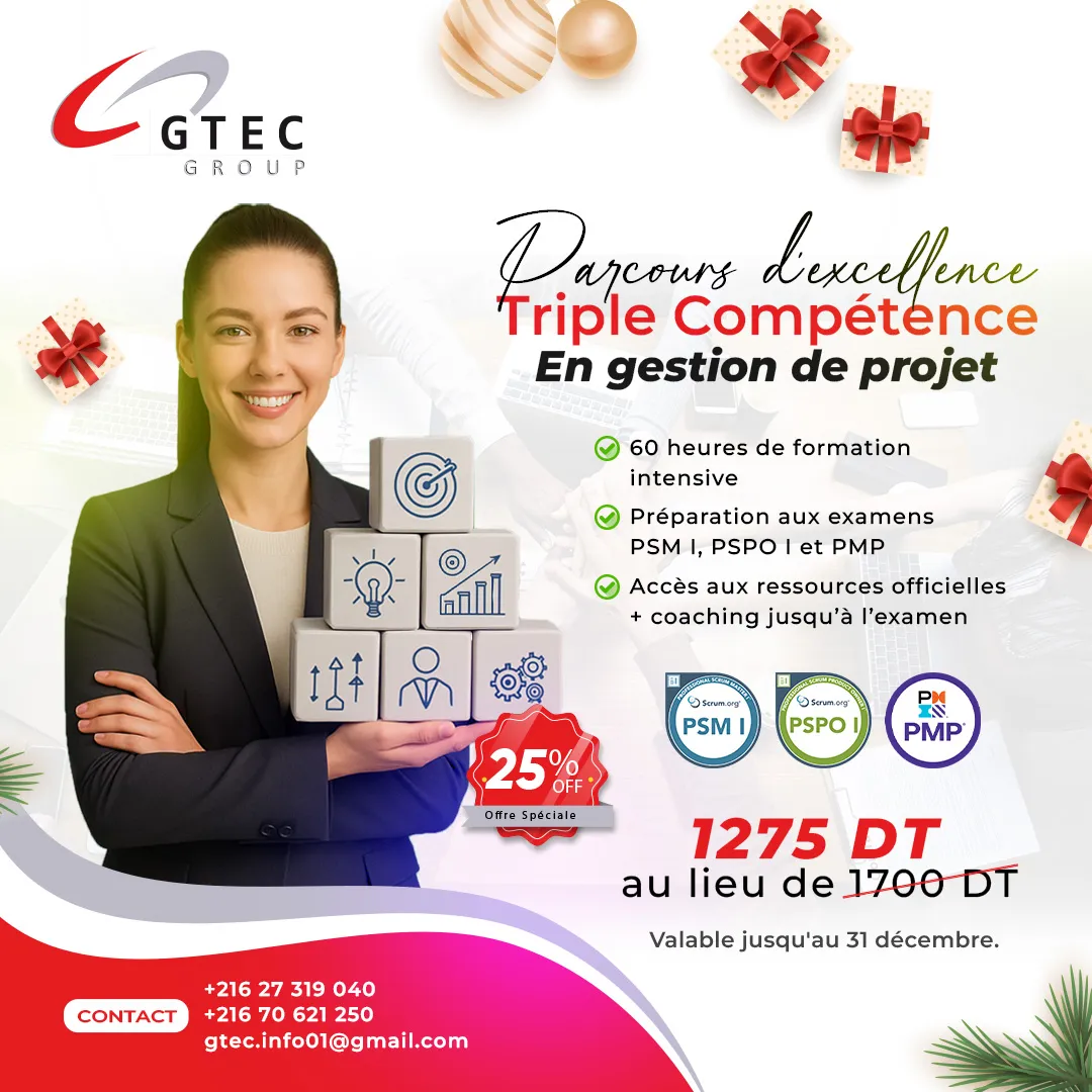 Réduction 25% Pack 3en1 Gestion de Projet : PMP, Agile Scrum