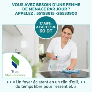 FEMME DE MENAGE PAR JOUR A JARDINS EL MENZAH 2