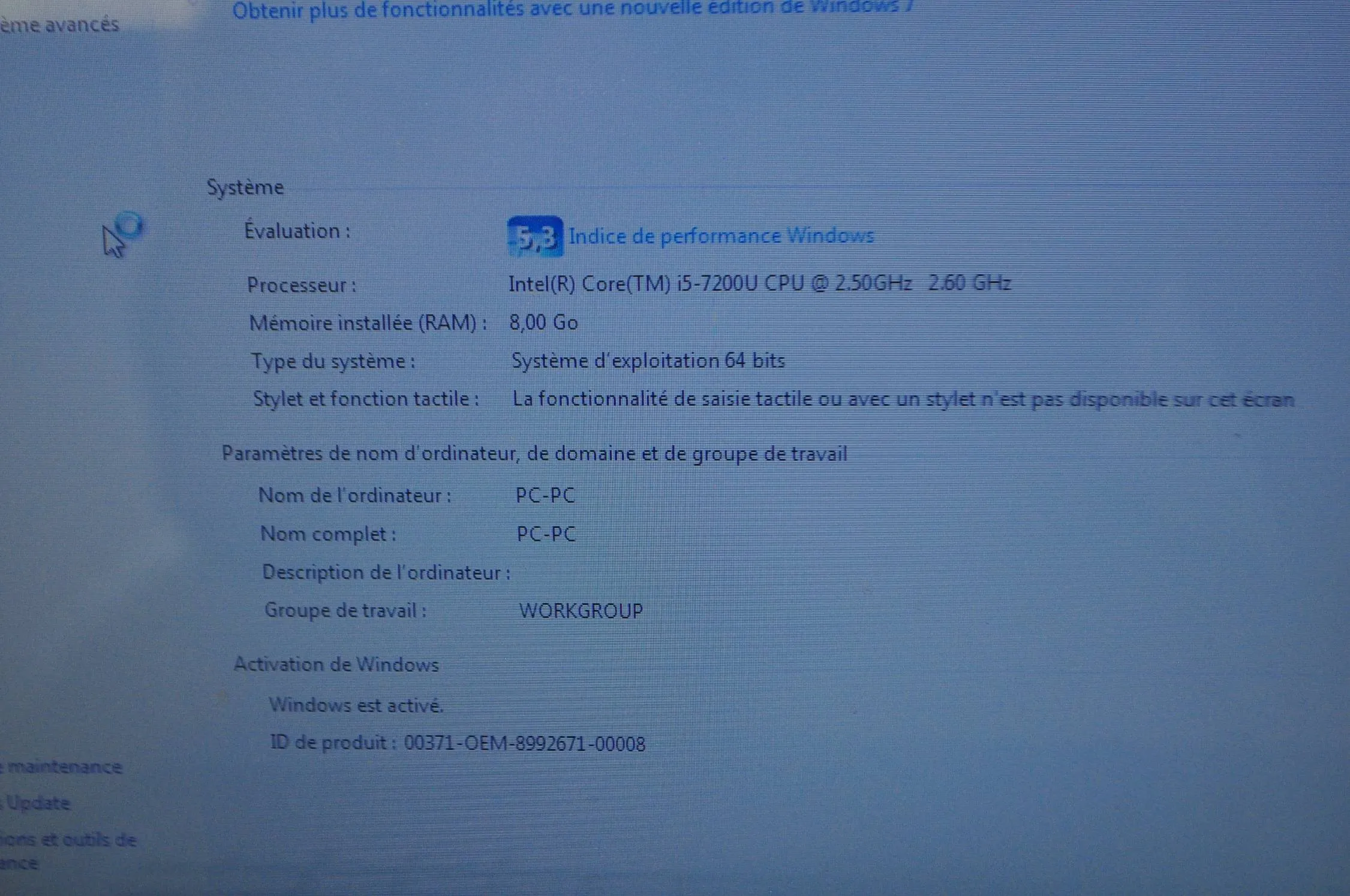 Pc portable HP 15-ay112nk / i5 7é Gén / 8Go/1To/2G AMD R5 M430