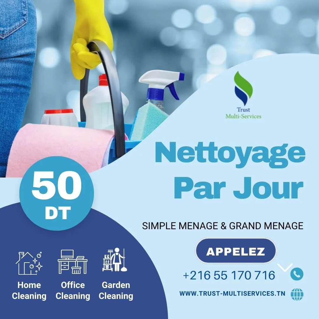 OFFRE FEMME POUR GRAND MENAGE PAR JOUR A Bardo