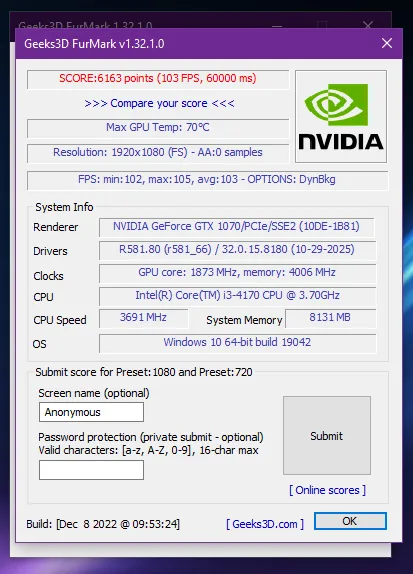 MSI GTX 1070 Gaming X 8GB 