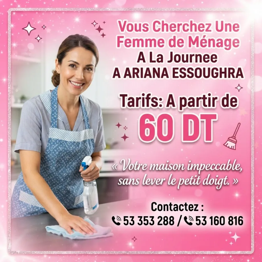femme de menage par jour a ariana