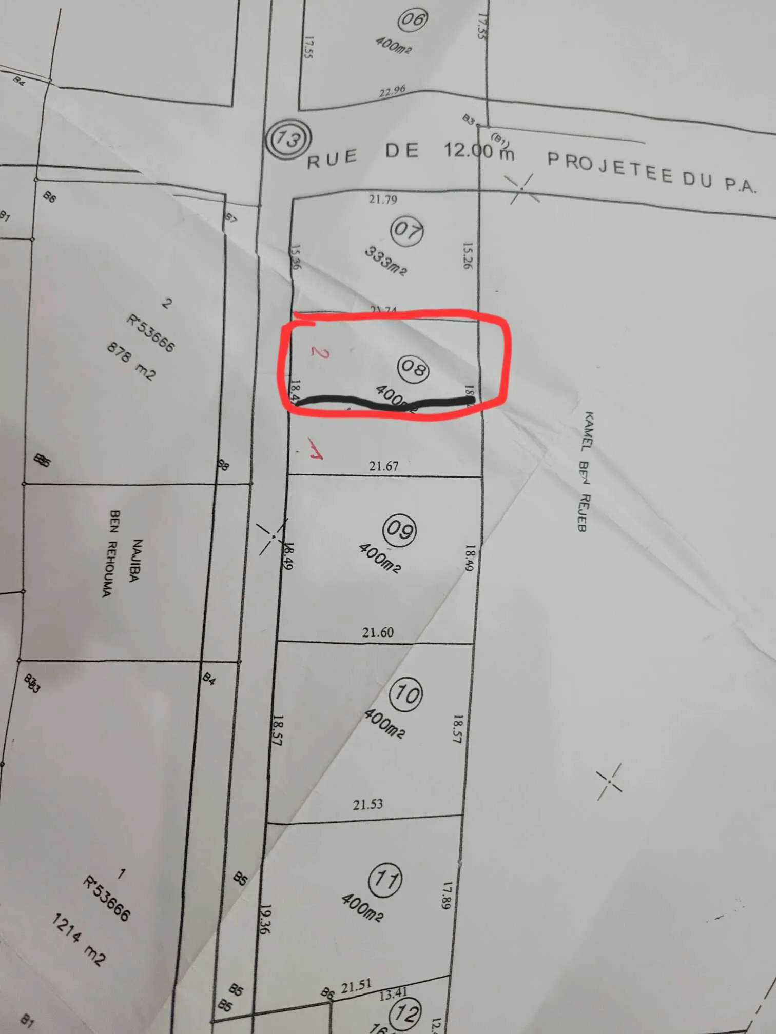 Terrain constructible Mansoura Petit Paris kélibia