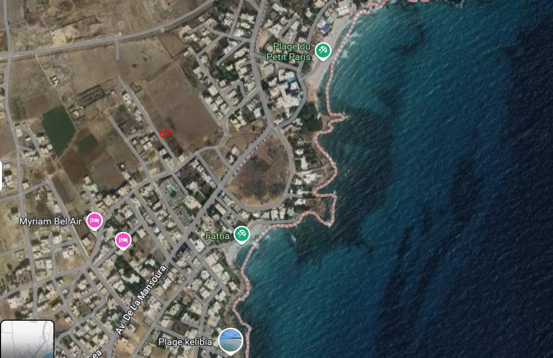 Terrain constructible Mansoura Petit Paris kélibia