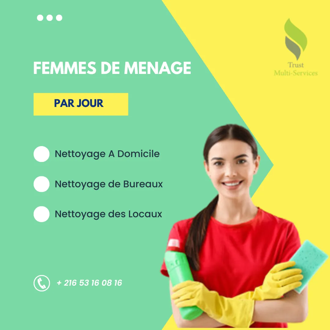 FEMME DE MENAGE PAR JOUR A JARDINS EL MENZAH2