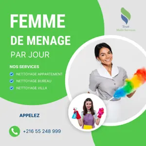 femme de ménage par jour en tunis 