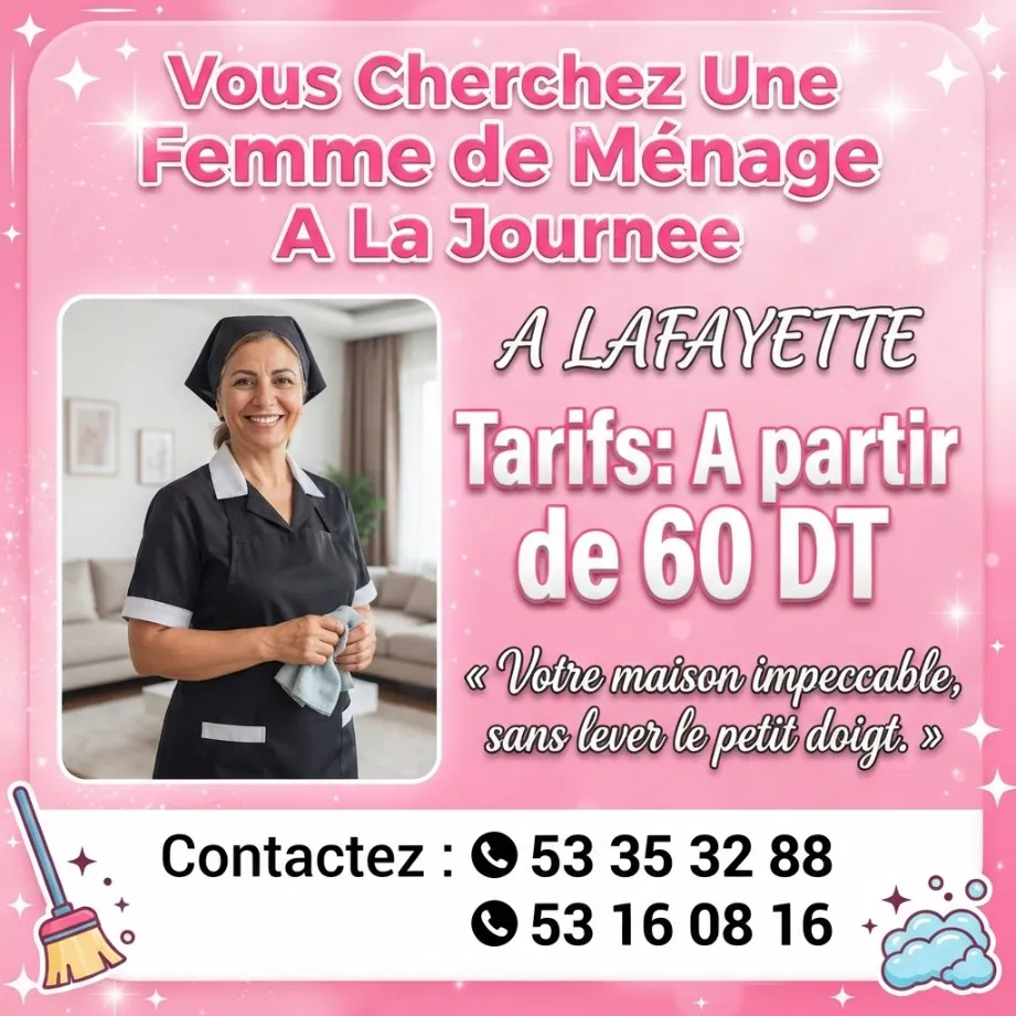 femme de menage par jour a laffyett