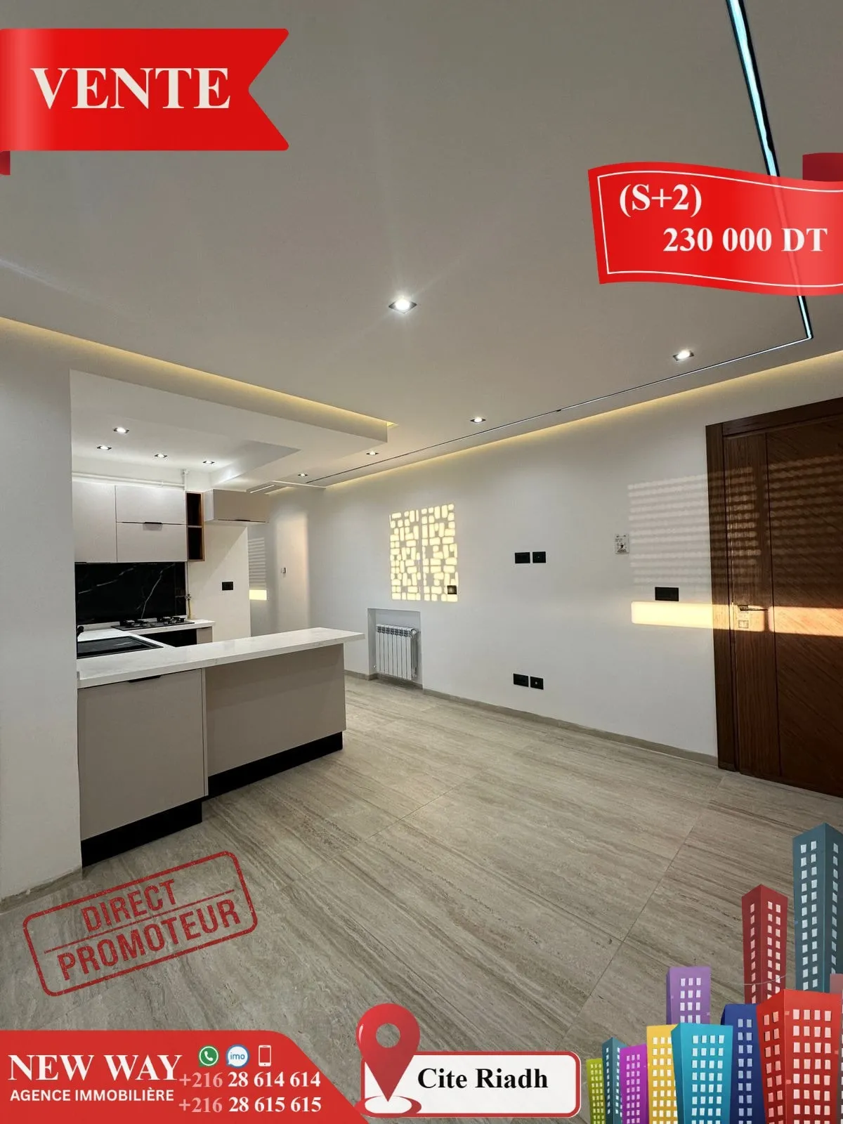 (S+2) Directe Promoteur à Cité Riadh