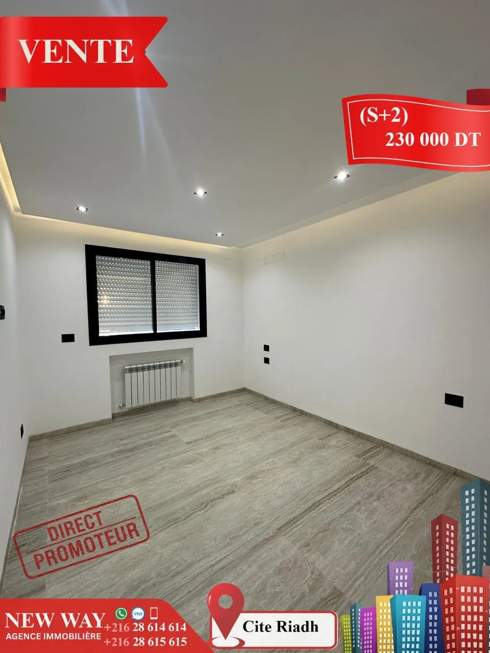 (S+2) Directe Promoteur à Cité Riadh