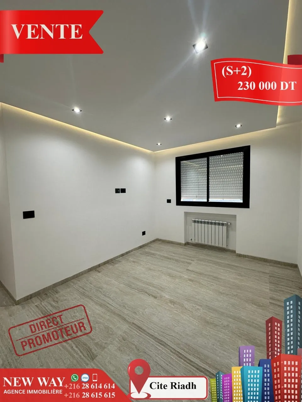 (S+2) Directe Promoteur à Cité Riadh