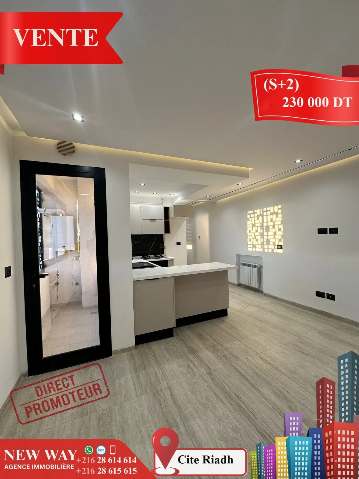 (S+2) Directe Promoteur à Cité Riadh