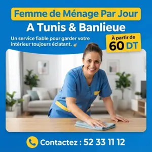 FEMME DE MENAGE PAR JOUR A EL AGBA