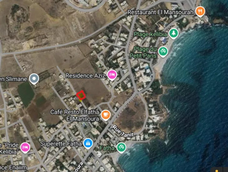 Vente Terrain constructible à Kélibia Mansoura Petit Paris