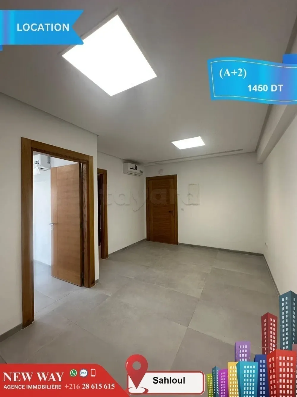 Bureau (A+2) à Sahloul sur l'Avenue principale Yasser Aarafet