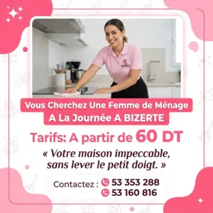 femme de menage par jour a bizerte